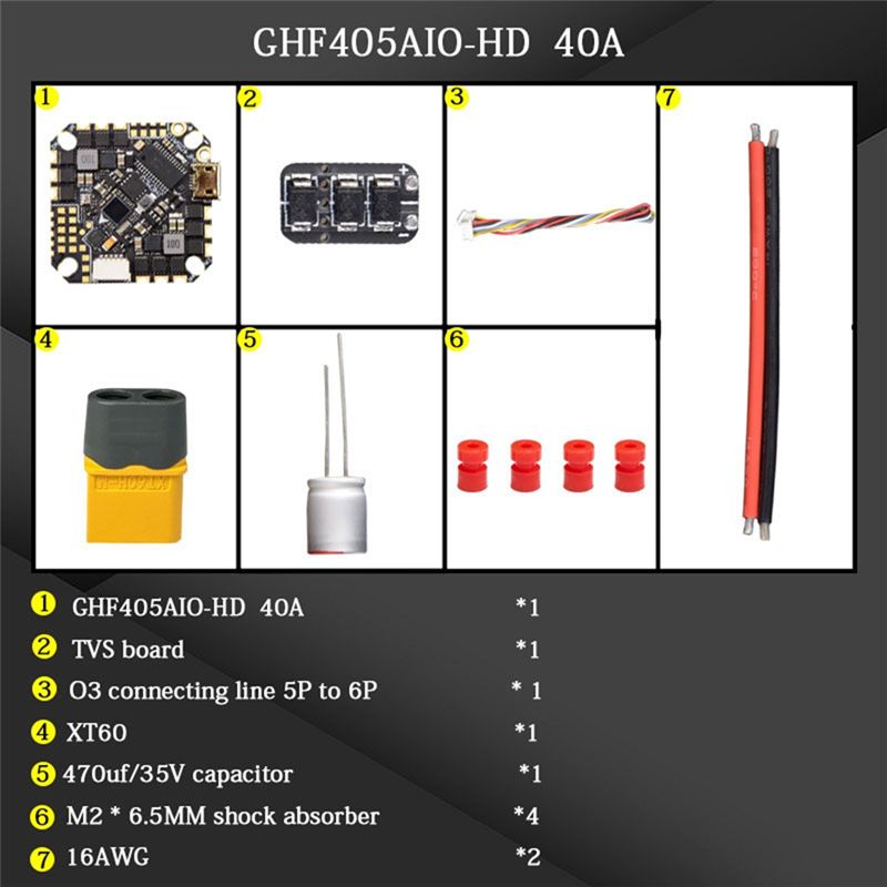 Drone Racing Flight Controller - ABTI-GHF405AIO-HD 40A AIO Flugsteuerung F405 F4