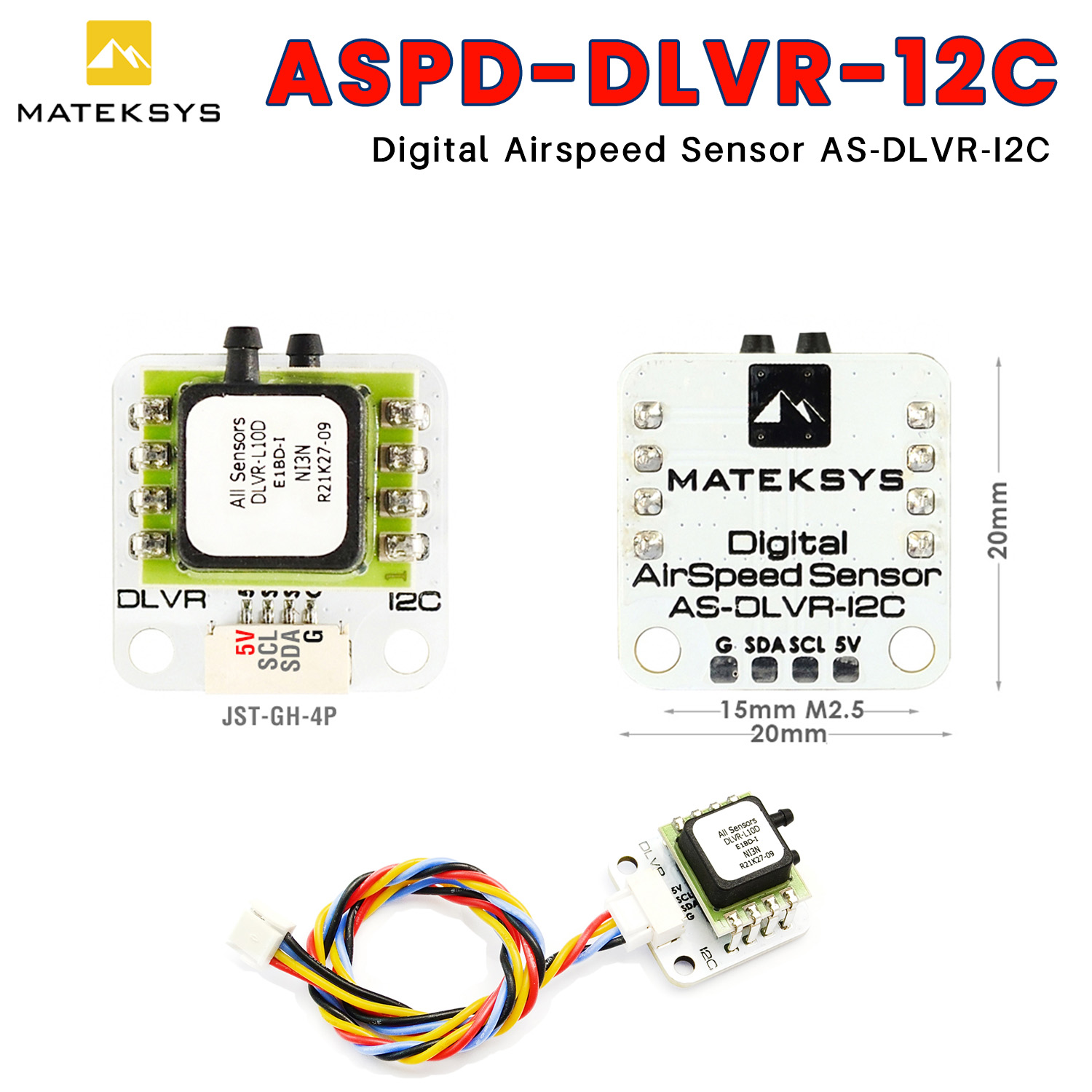 Drone Racing Flight Controller - MATEK Mateksys ASPD-DLVR 12C Digitaler Fluggeschwindigkeitssensor